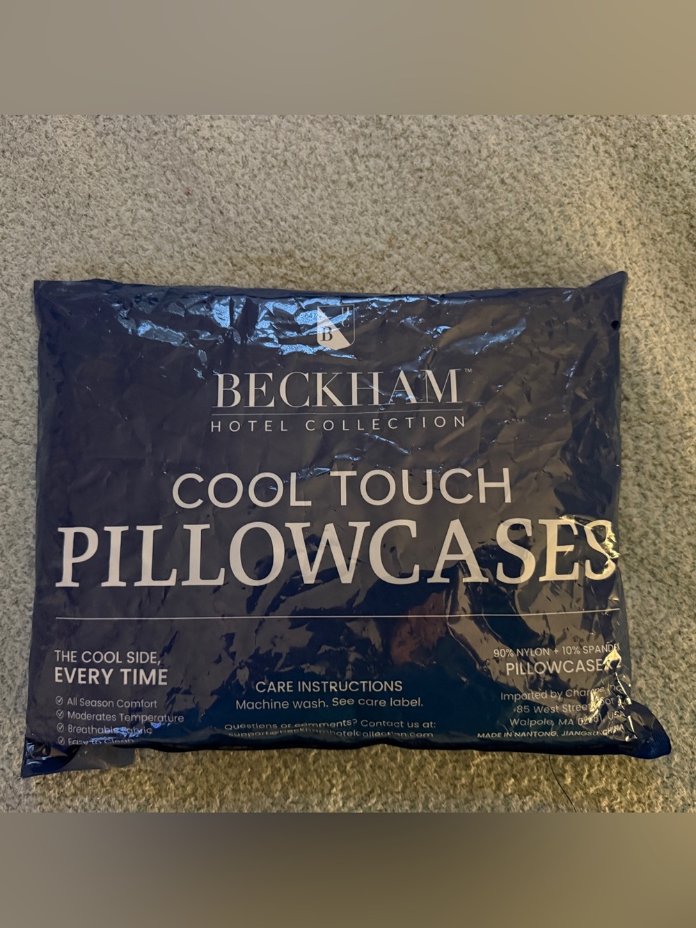 Beckham Hotel Collection Cool Touch Pillowcases - King Pair- dark gray